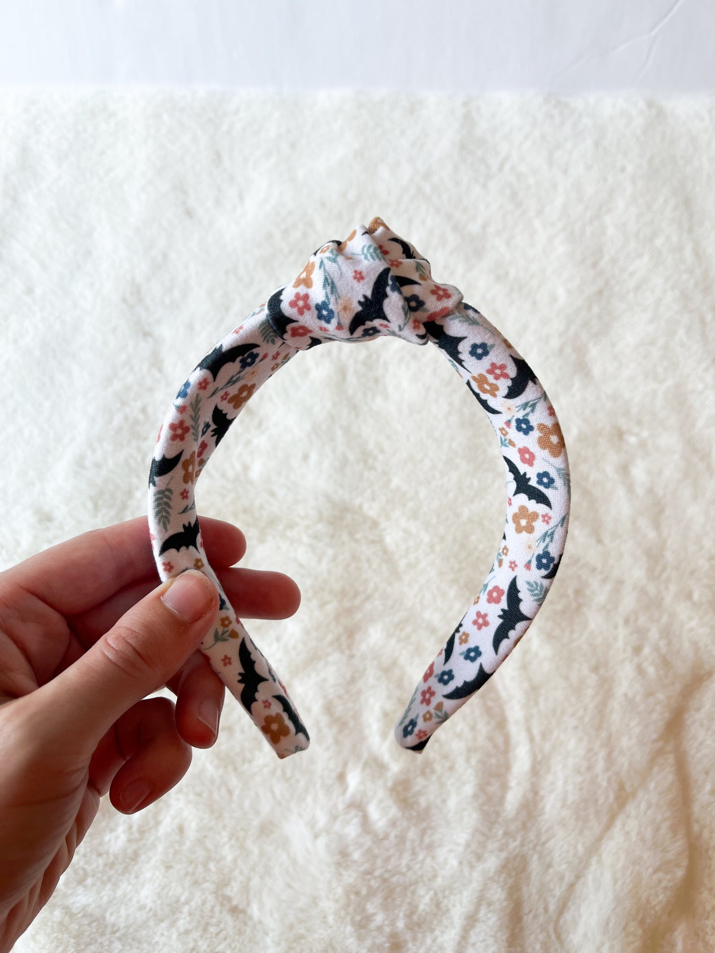 Floral Bats Top Knot Headband