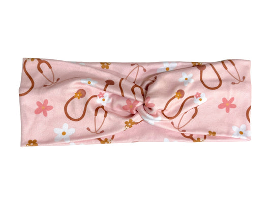 Pink Nursing Twist Super Soft Headband