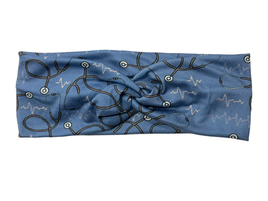 Blue Nursing Twist Super Soft Headband