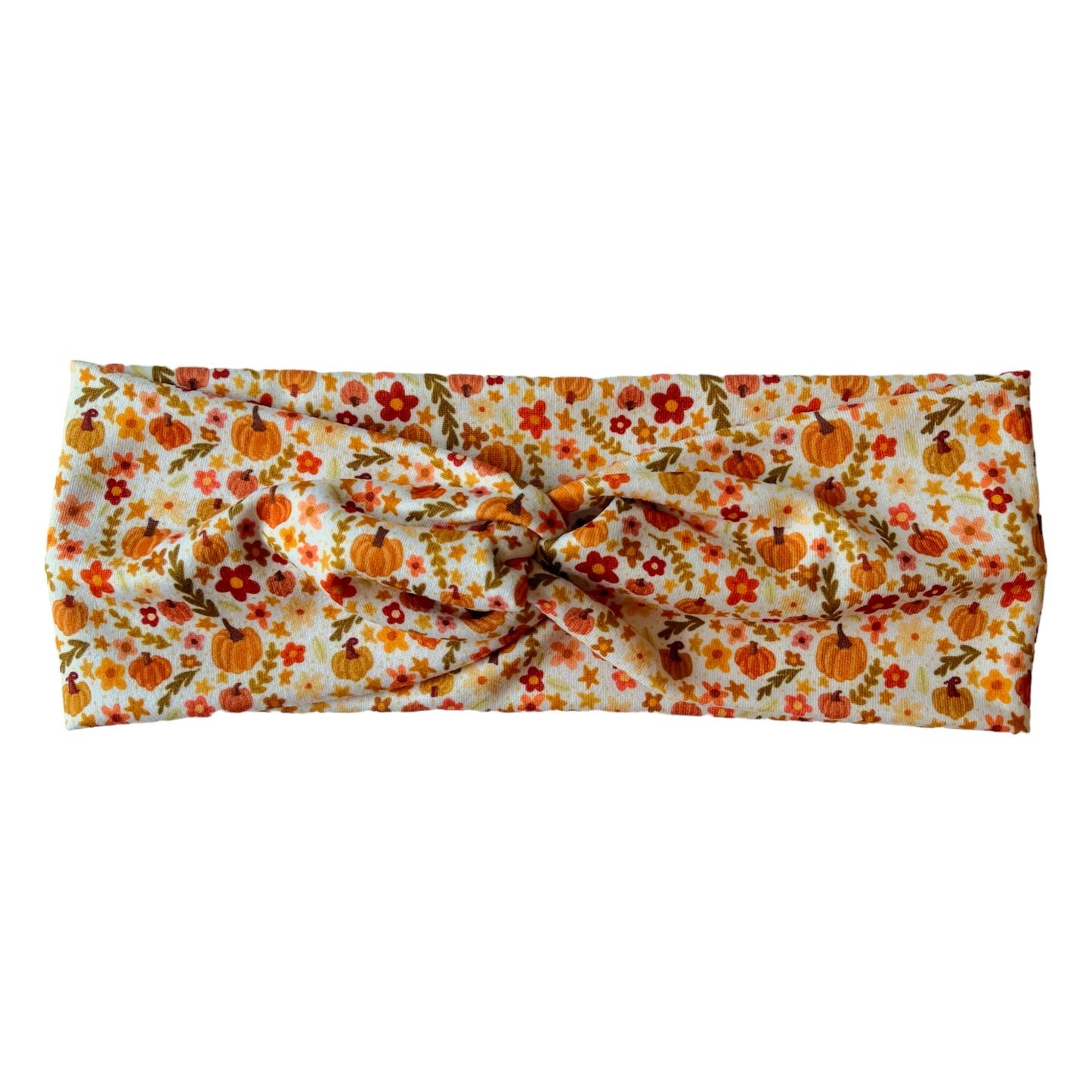 Floral Pumpkin Fall Twist Super Soft Headband